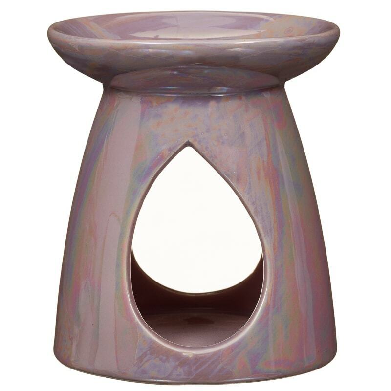 13cm Tall Ceramic Pearlised Fragrance Oil Wax Melt Burner Tealight Candle Holder