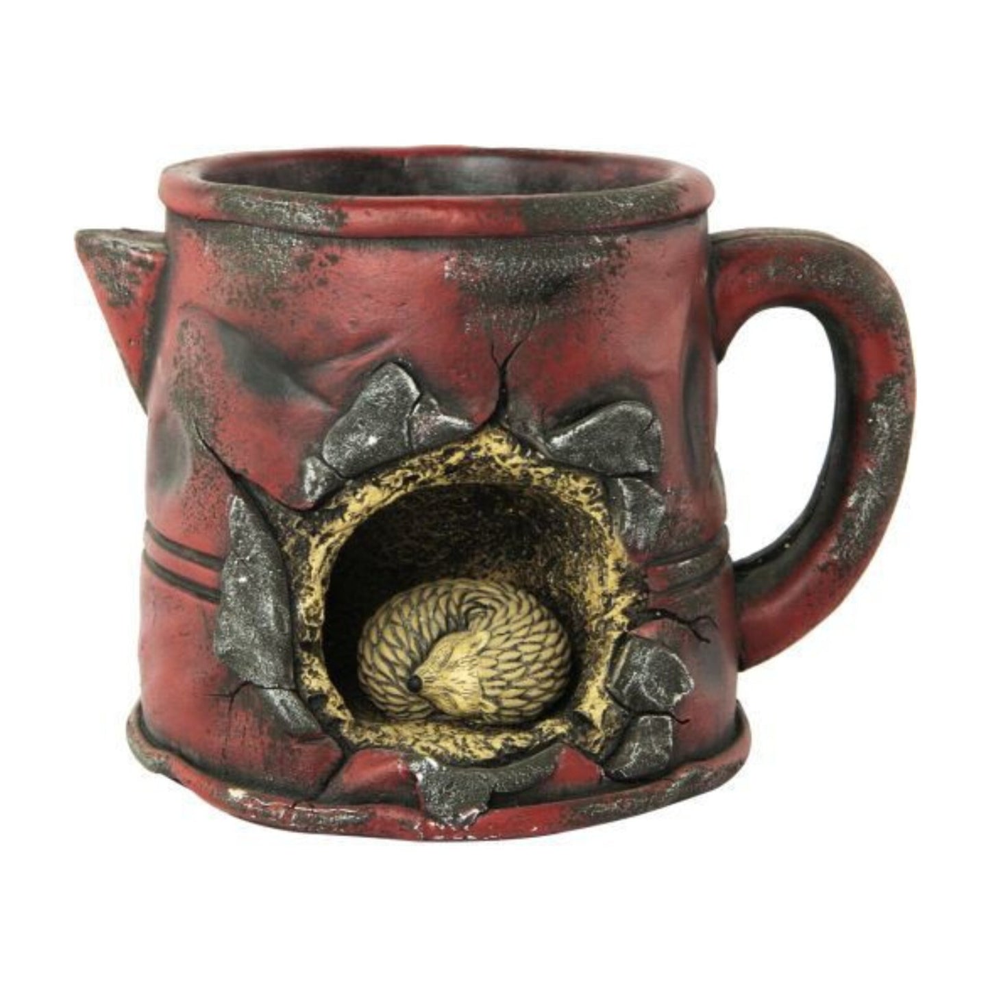 Cement Hedgehog Jug Planter 21cm Outdoor Garden Pitcher Round Flower Plant Pot