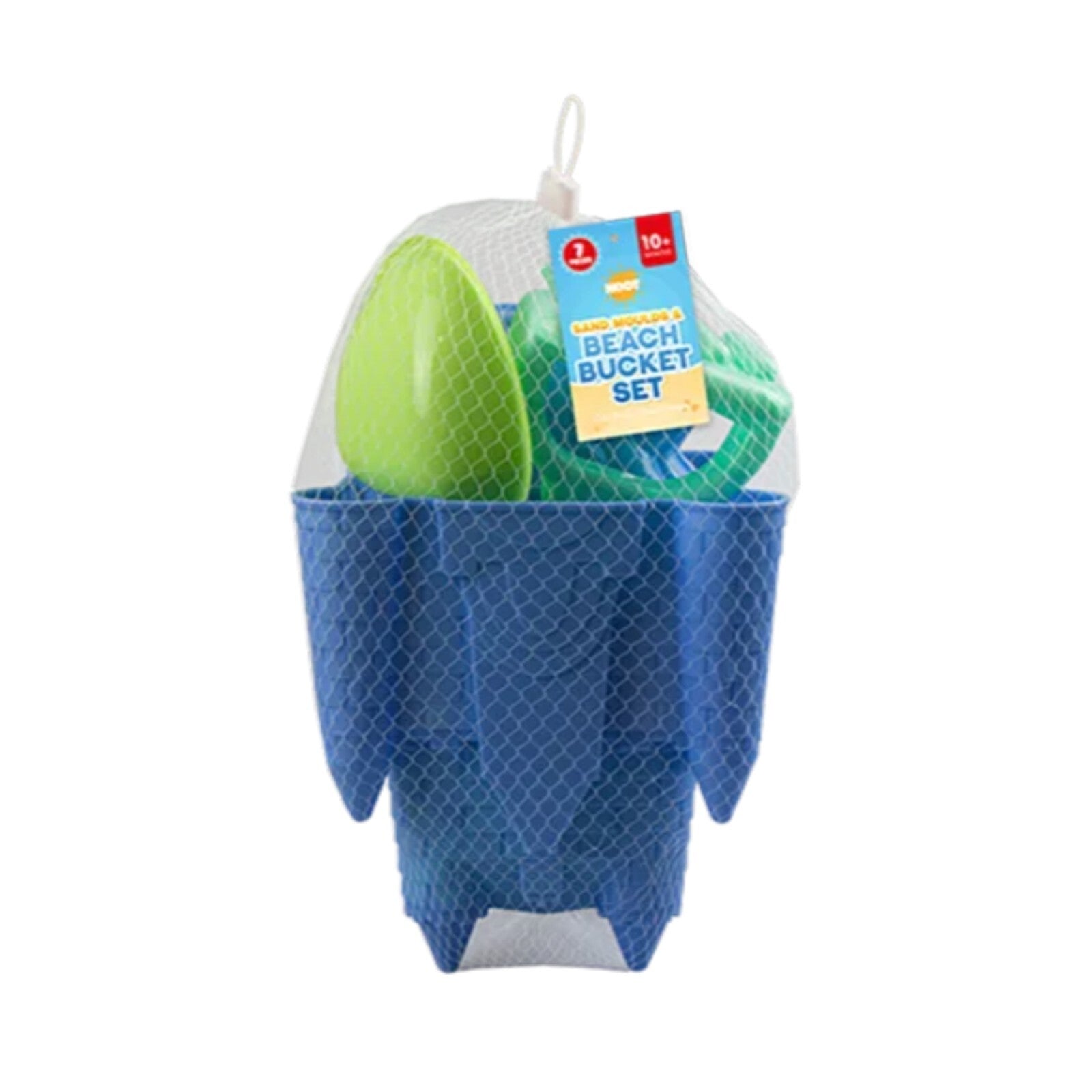 Blue Sand Castle Beach Bucket 7Pc Tools Set Plastic Garden Toys Kid Outdoor Toy