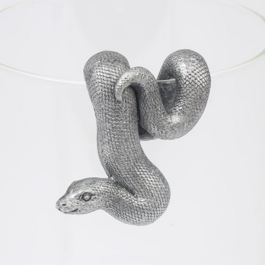 Resin Silver Snake Plant Pot Hanger Antique Animal Home Garden Decor Ornament