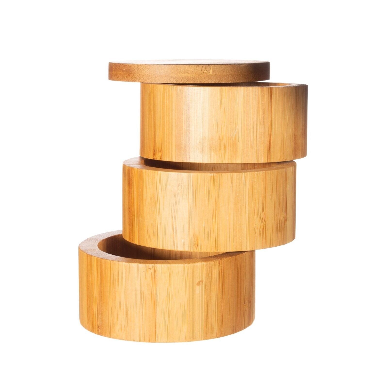 3 Tier Wooden Storage Jar With Wooden Spoon And Lid Spices Storage Jar Canister