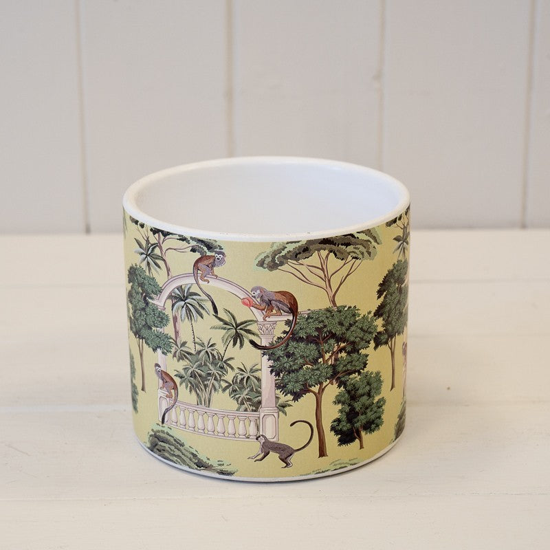 Ceramic Monkey Animal Jungle Scene Planter Pot 12cm Indoor Home Herb Plant Pot