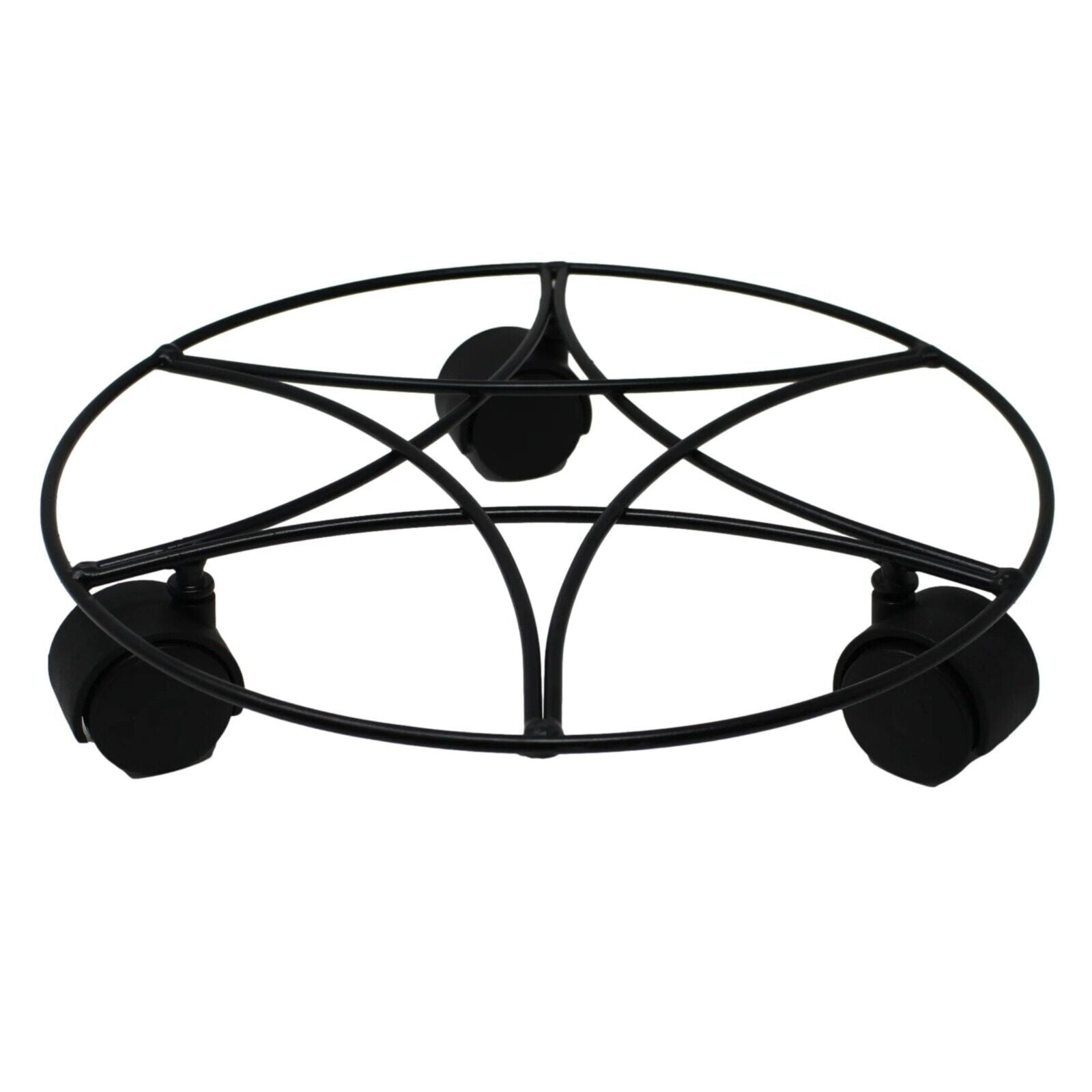 2X Plant Pot Planter Caddy Stand Mover Metal Black Wheels Trolley Wheelie Mover