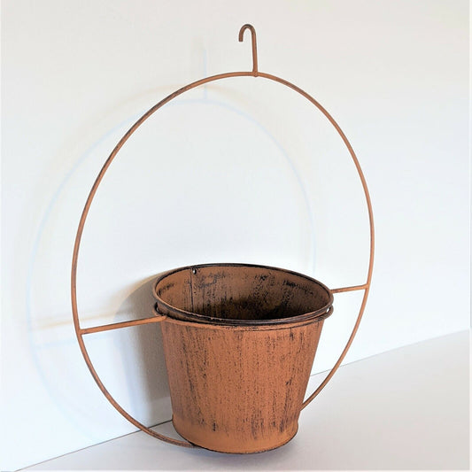 Iron Wall Hanging Swinging Flower Planters Plant Pots Home Decorative Rustic