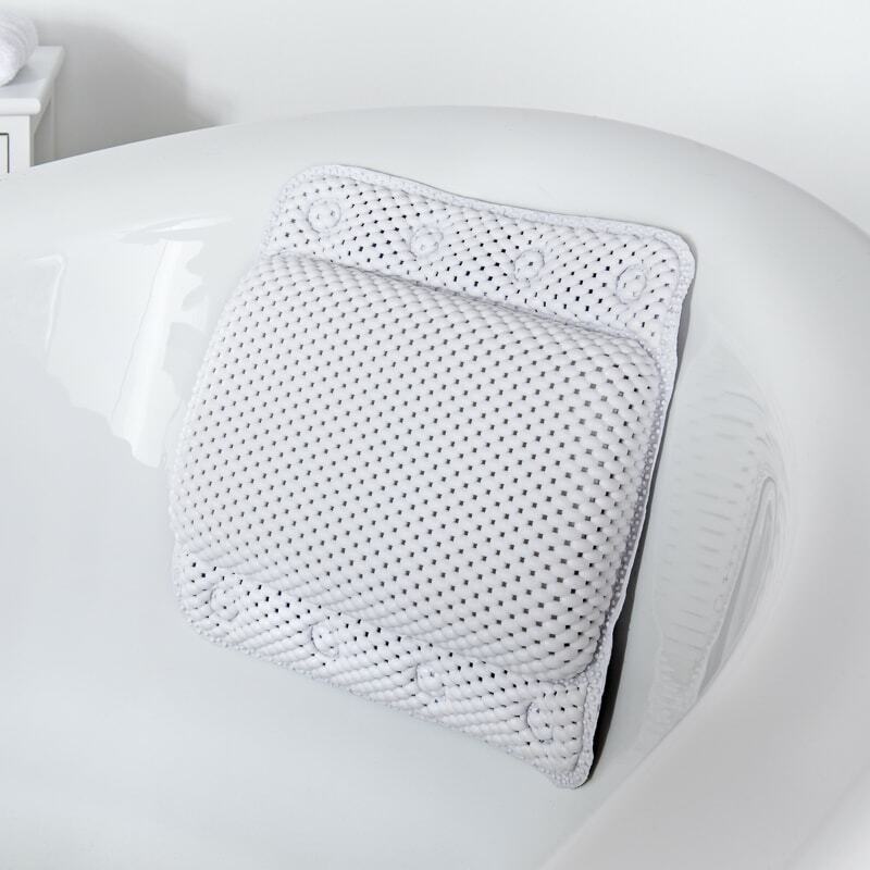 ADDIS Cushioned Bath Pillow With 8 Suction Cups And 91cm Cushioned Bath Mat Set
