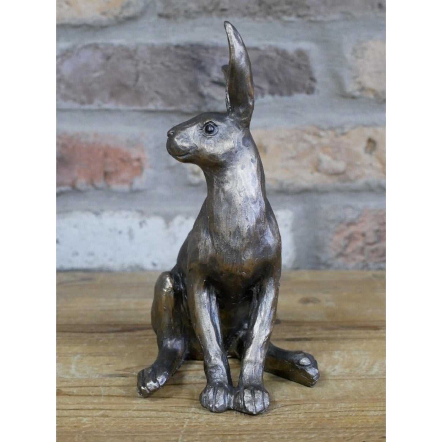 Resin Sitting Hare Figurine Statue Decorative Ornament Bronze Rabbit Sculpture