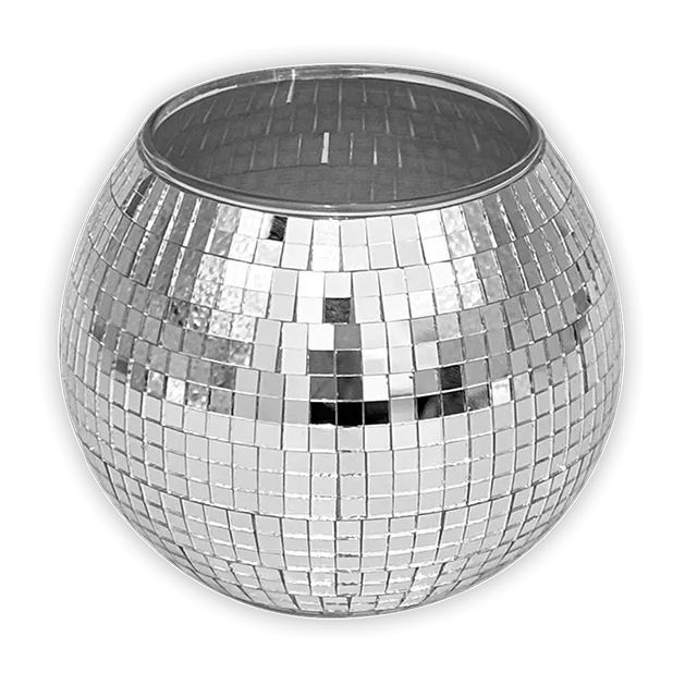 Round Disco Glass Ball Plant Pot 12cm Utensils Holder Garden Flower Planter Home