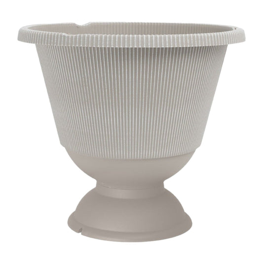 Plastic Round Grey Urn Plant Pot 34cm Outdoor 9.5L Garden Patio Planter Cover