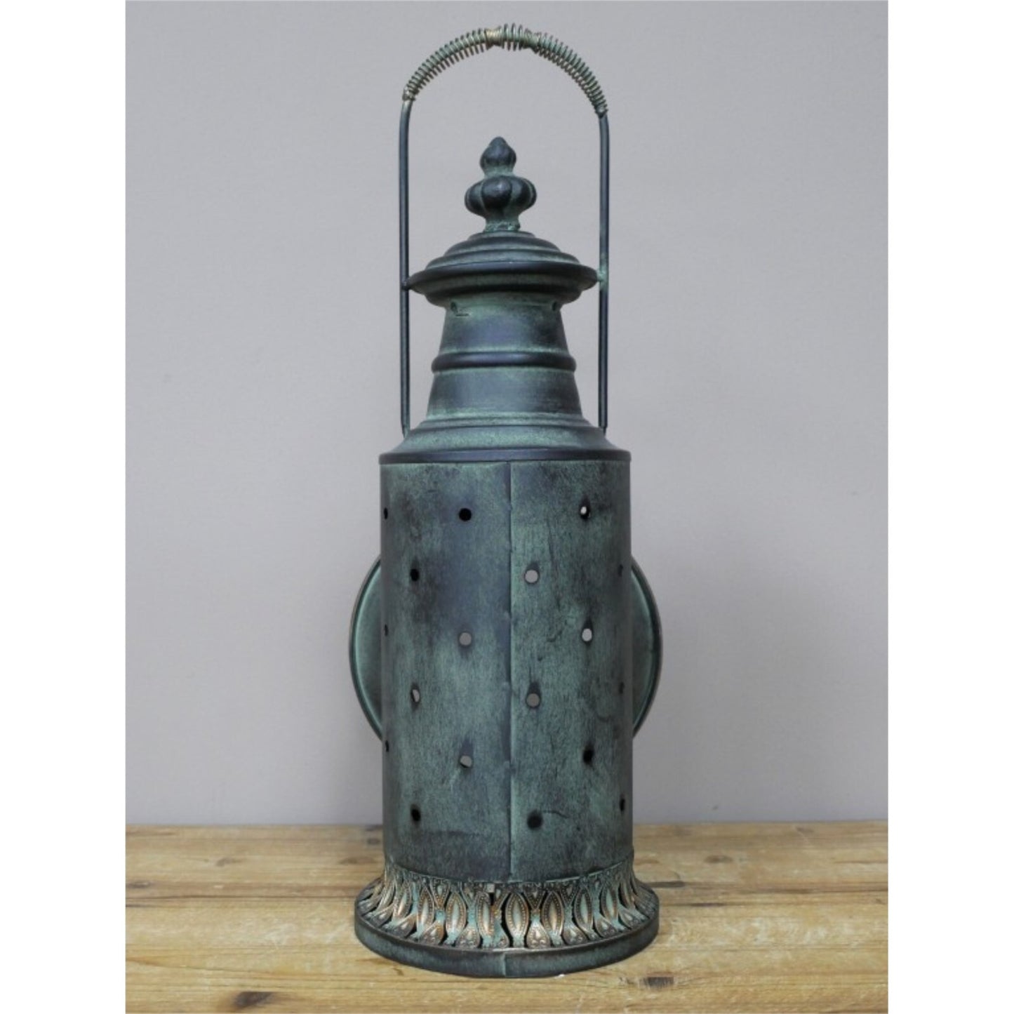 Metal Lantern Vintage Style Old Railway Home Candle Holder Glass Light Lamp Gift