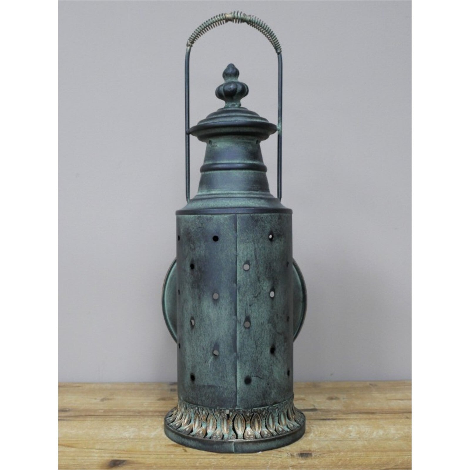 Metal Lantern Vintage Style Old Railway Home Candle Holder Glass Light Lamp Gift