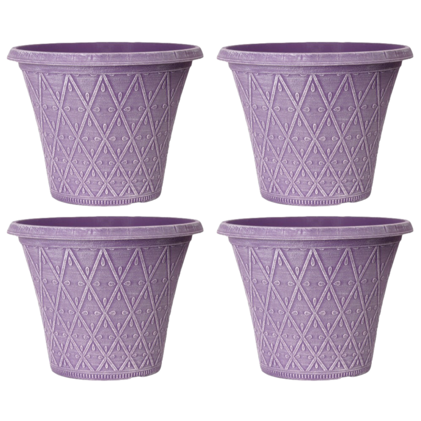 Set of 4 Round 30cm Garden Plant Pot Raisin Outdoor Planter Decorative Cover