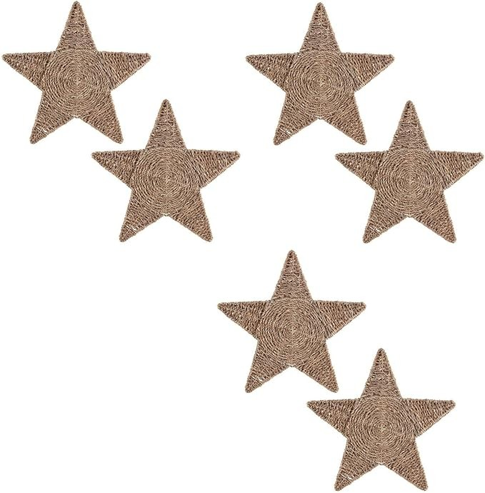 Table Place Mats Jute Rope Woven Star Xmas Party Dinner Table Decor Top Mats Chr