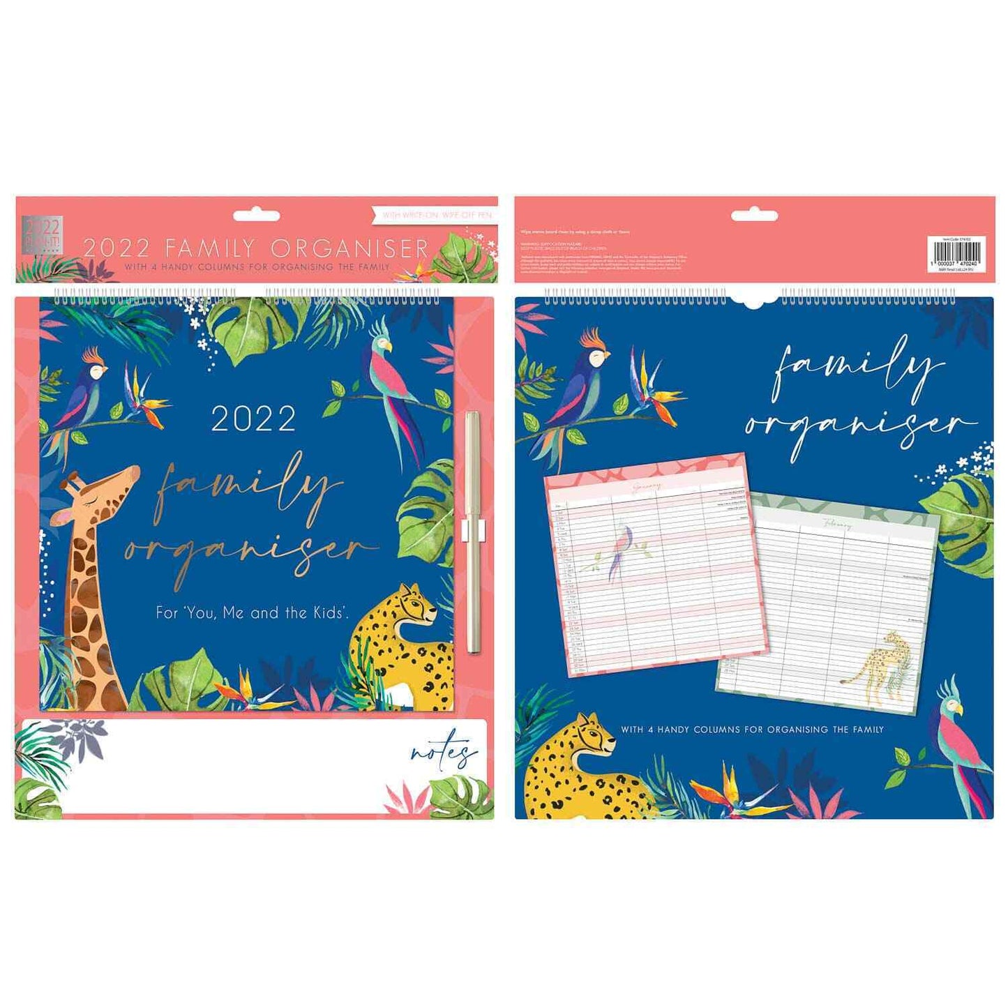 2022 Family Organiser Planner Calendar Hanging Memo Board Mum's Diary Notes
