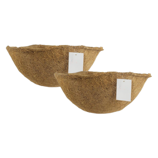 2Pc Brown Coco Liner Preformed Retail 16inch Cup Shape Hanging Basket Home Decor