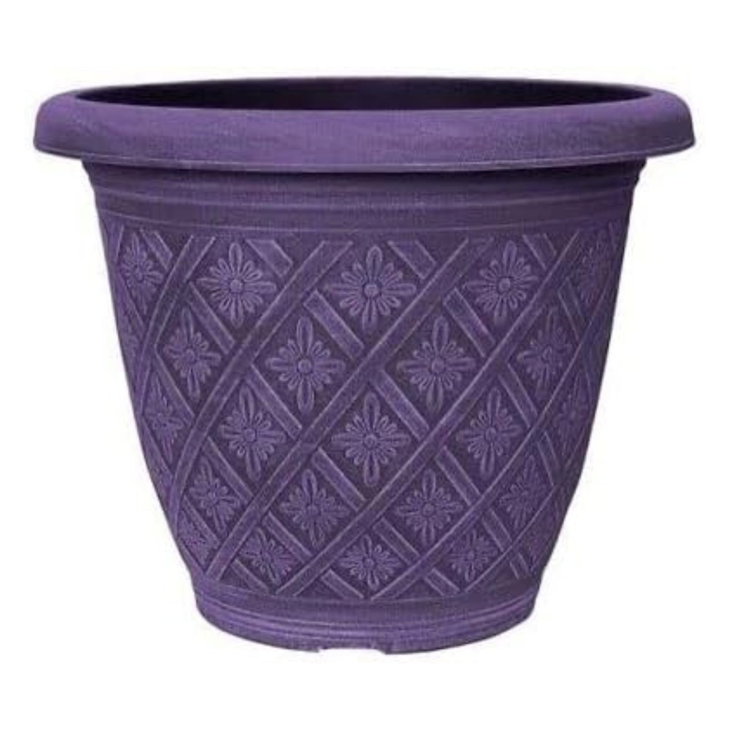 Round 33cm Plant Pot 11L Woven Flower Outdoor Garden Decor Weatherproof Planter