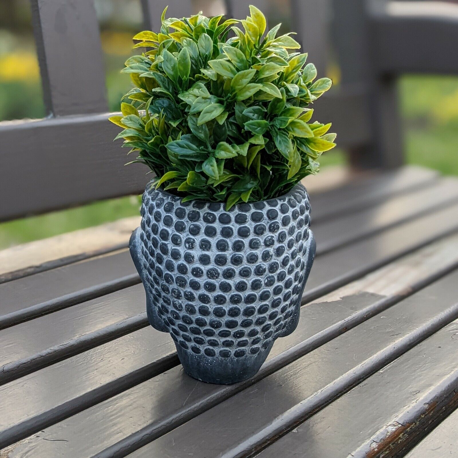 Buddha Head Plant Pot Cover Indoor Kitchen Herbs Cement Planter Vase Budha Face