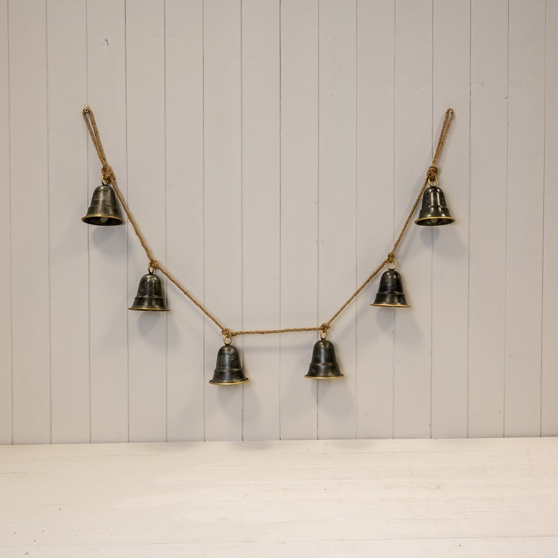 Metal Hanging Bell Garland Rustic Christmas Xmas String of Bells Home Decoration