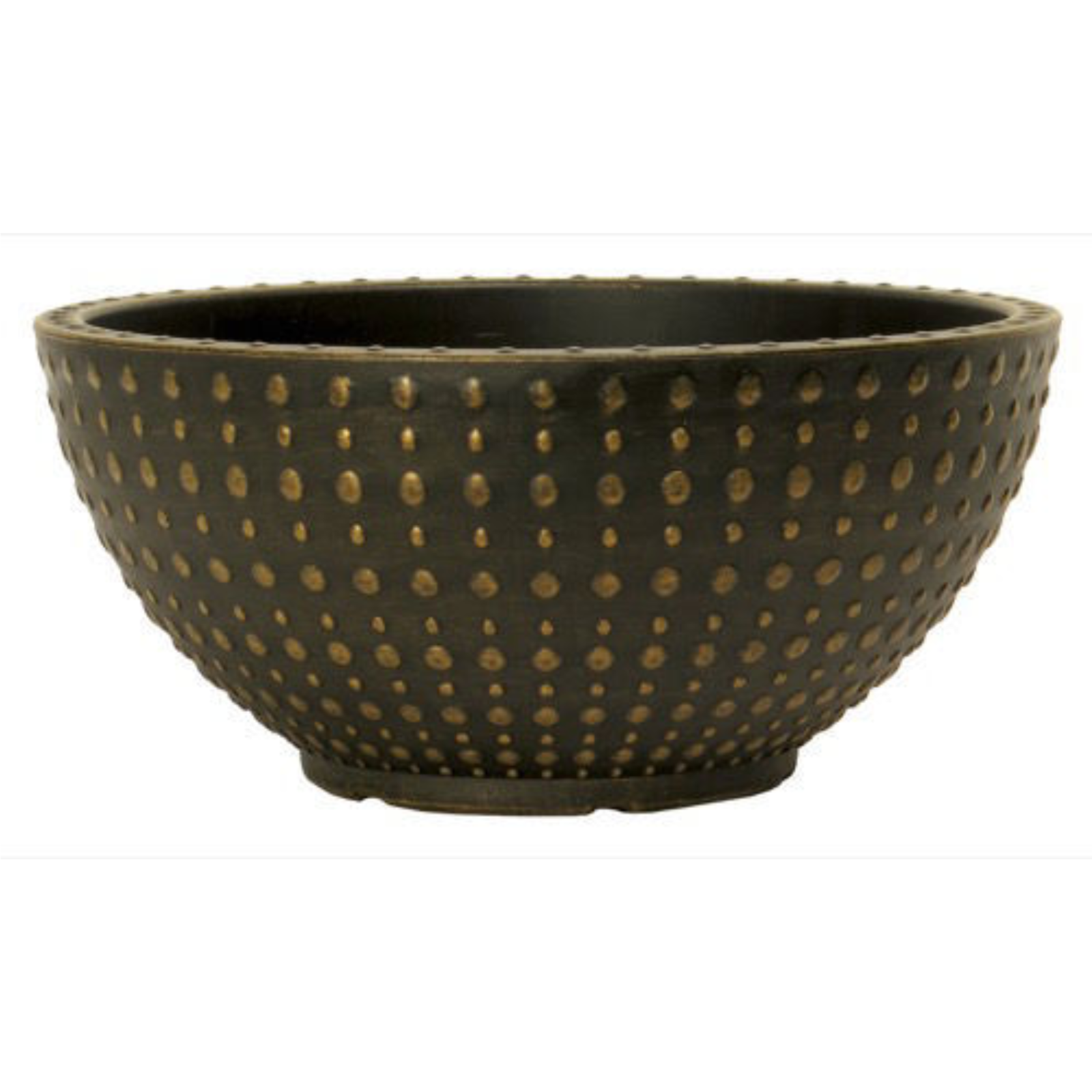 Plastic Hobnail Bowl Planter 45cm Black Bronze 18L Home Garden Decor Plant Pot