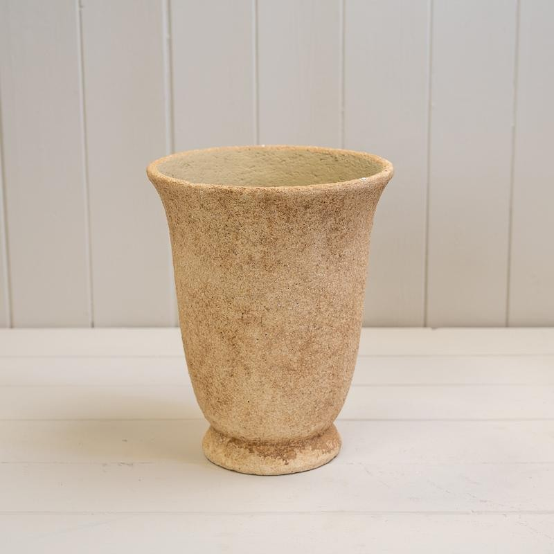 Clay Cement Urn Planter 23cm Stone Effect Garden Flower Pot Rustic Home Vase