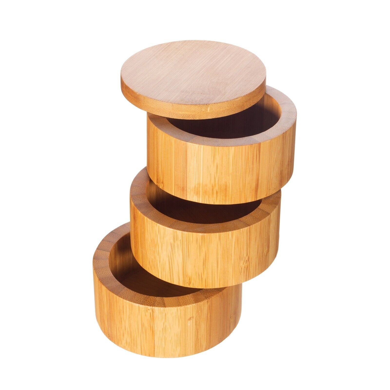3 Tier Wooden Storage Jar With Wooden Spoon And Lid Spices Storage Jar Canister