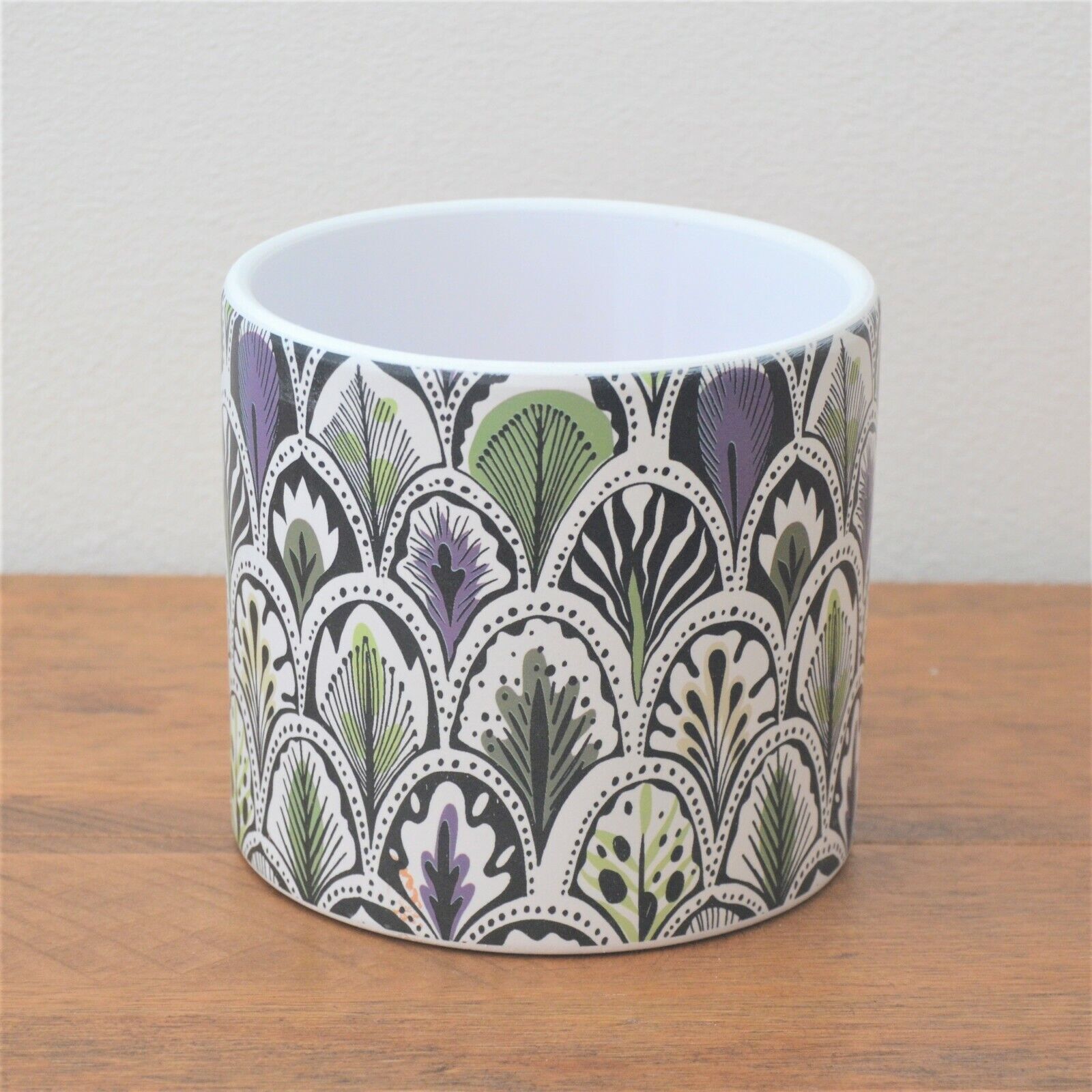 13.5cm Large Botanical Leaves Ceramic Indoor Plant Pot Holder Herb Cover Planter