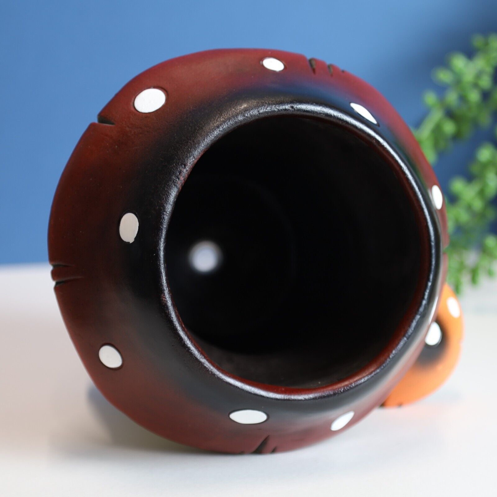 18cm Cement Brown Toadstool Mushroom Shape Plant Pot Indoor Outdoor Decor