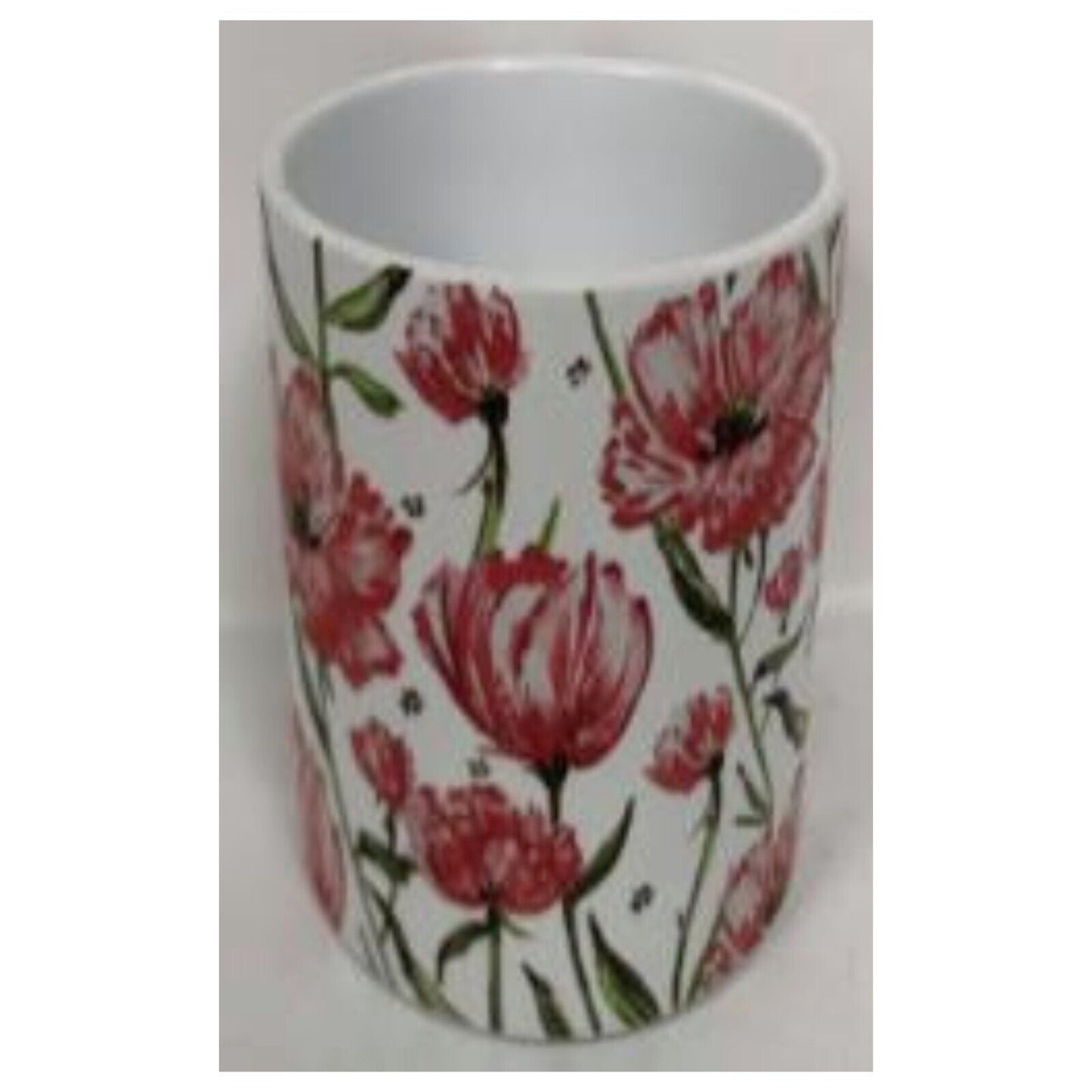 Ceramic Planter Poppy Flowers Scene Indoor Home Decorative 14cm Herb Plant Pot
