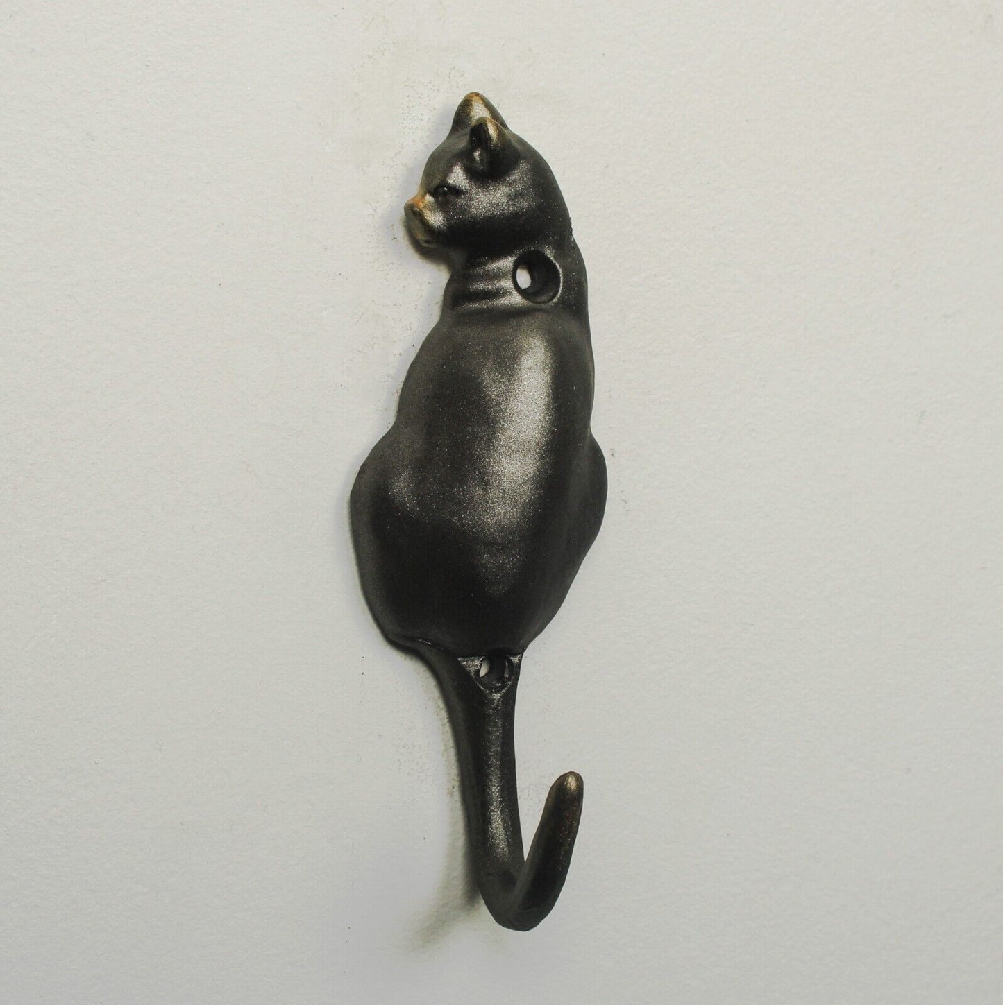 3Pc Cast Iron Hook Rustic Vintage Cat Tail Hook Leads Coat Keys Wall Hanger Hook