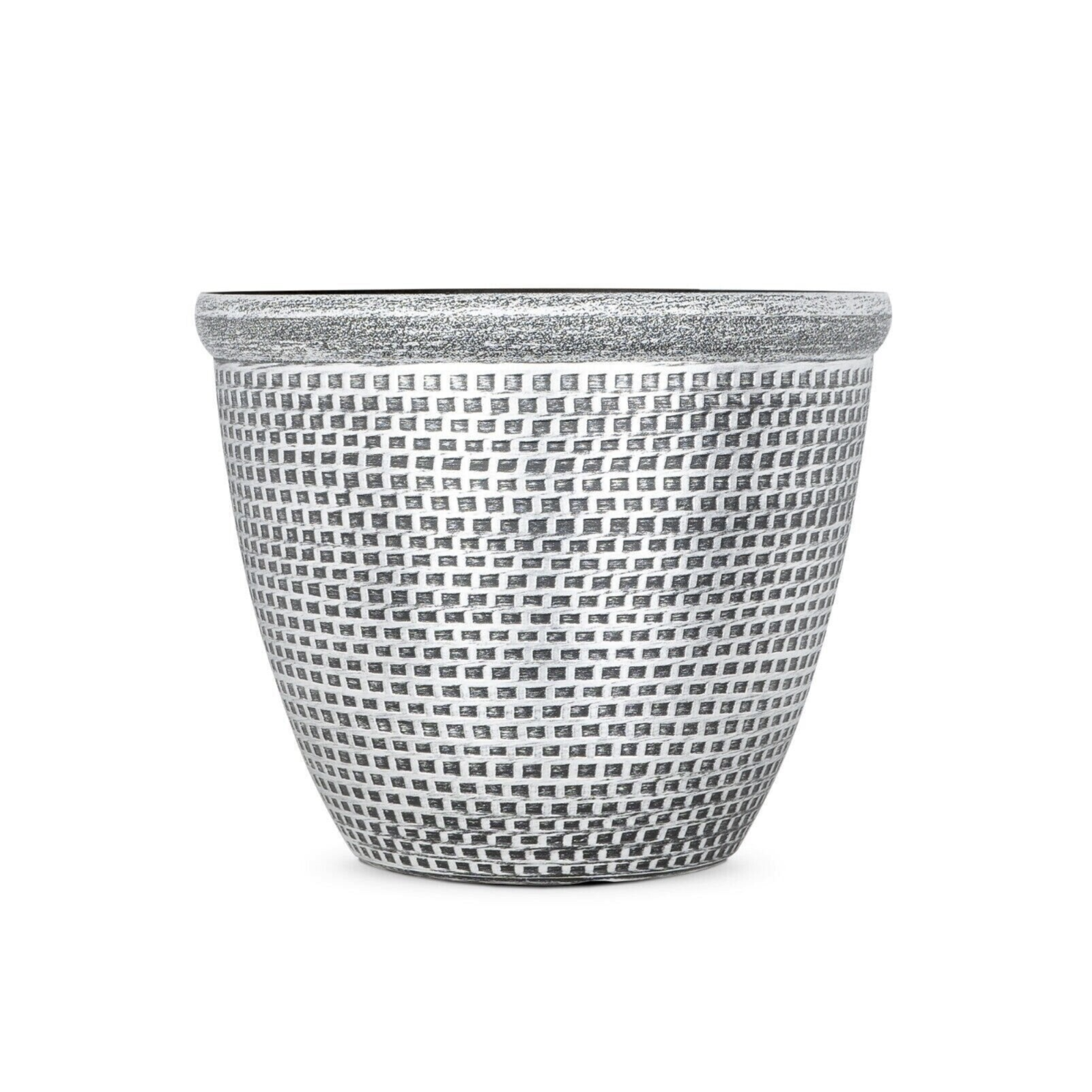 2Pc Silver Round Plastic Planter 30cm Cromarty Plant Pot 10L Flower Garden Decor