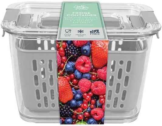 Fridge Container with Removeable Basket Fresh Fruit Vegetable Storage Container