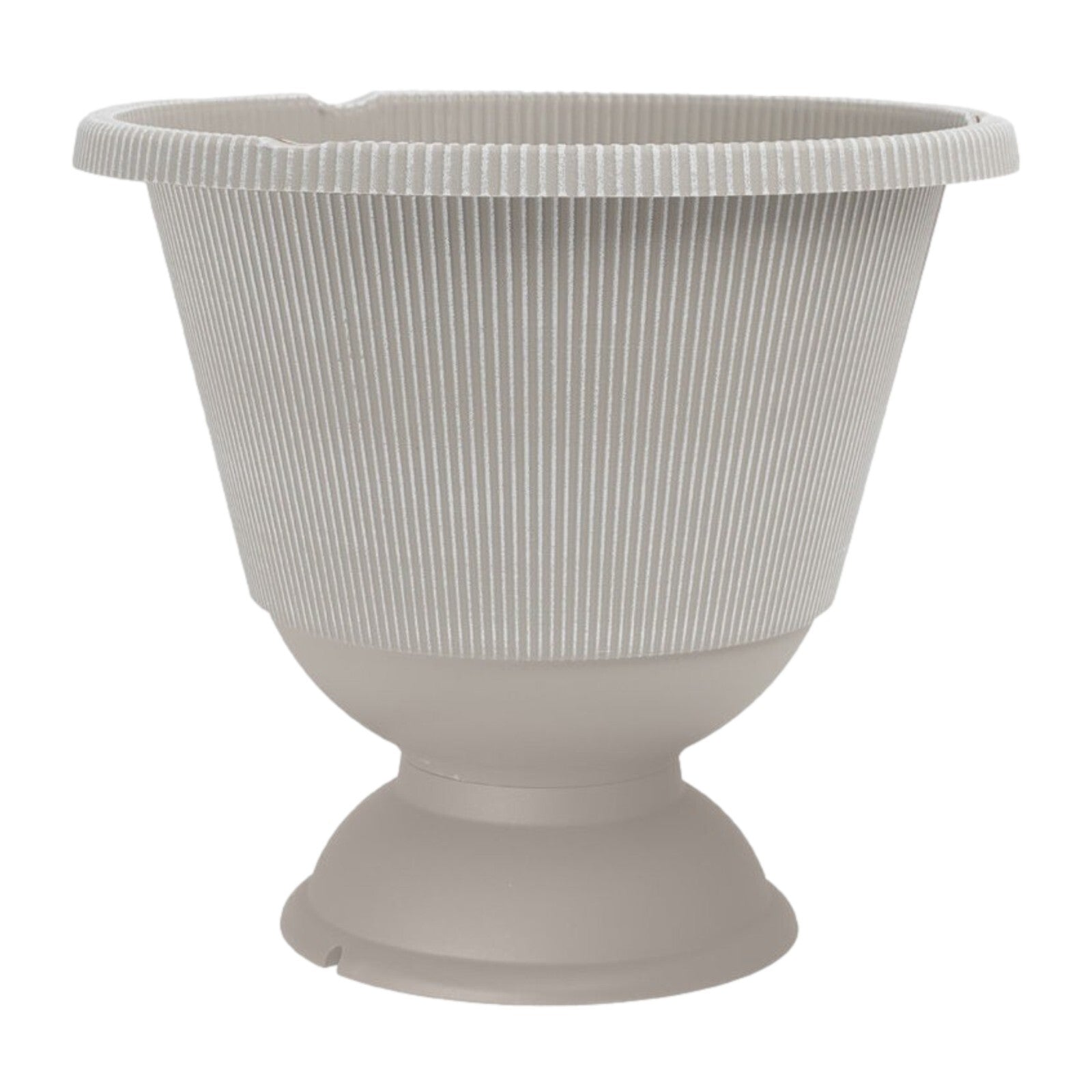 2Pc Plastic Round Grey Urn Plant Pot 34cm Outdoor 9.5L Garden Planter Cover Gift