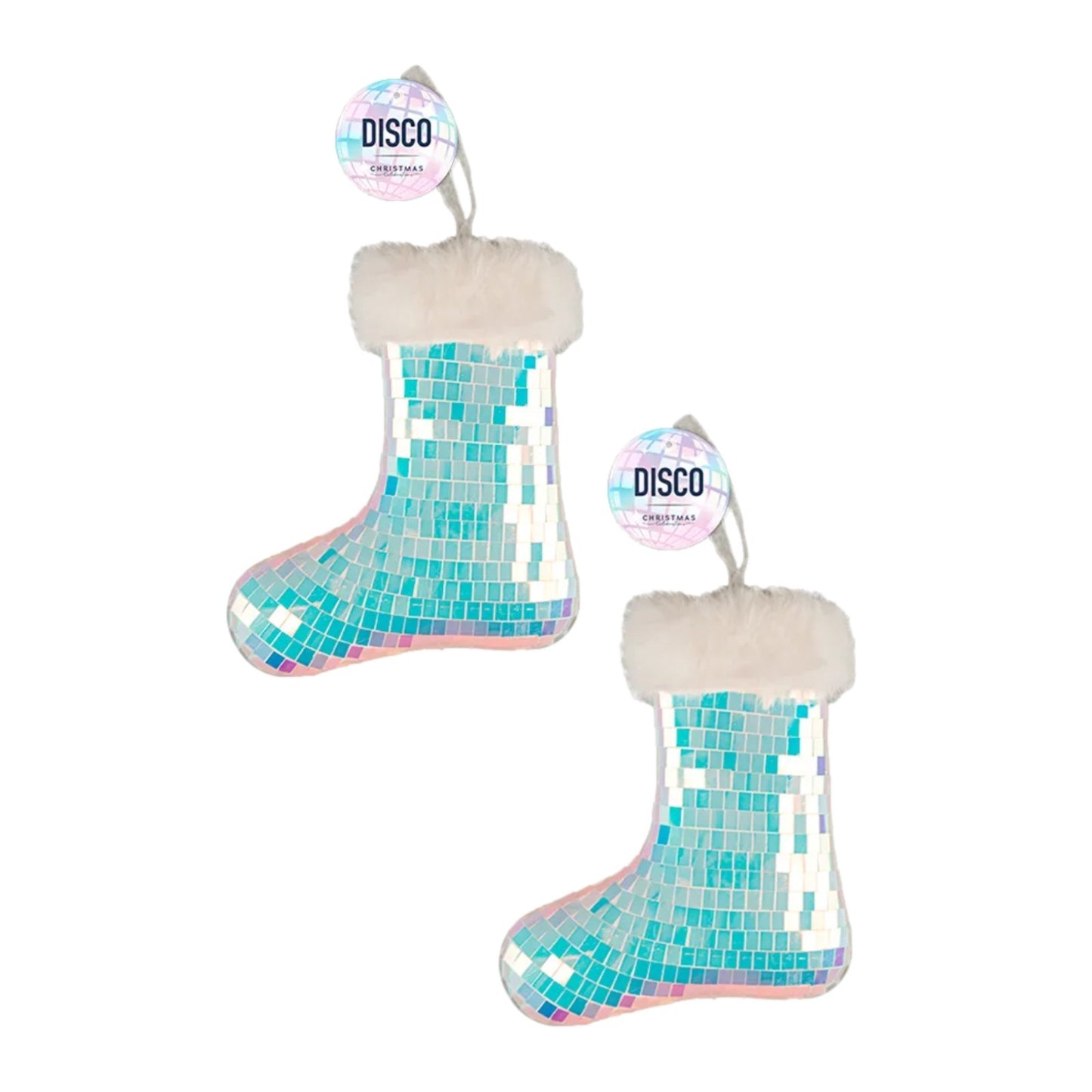 Disco Christmas Tree Hanging Iridescent Mirror Ornaments Xmas Festive Home Party