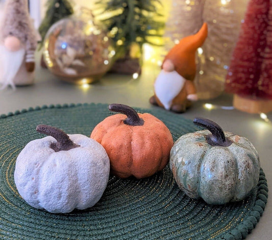 10cm Fall Autumn Halloween Pumpkin Rustic Decor Reactive Glazed Ceramic Ornament