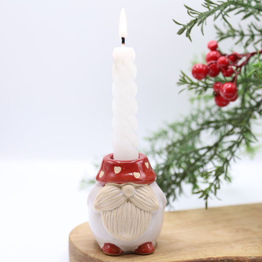 Ceramic Nordic Gonk Candle Holder 7cm Christmas Festive Xmas Decor Ornament