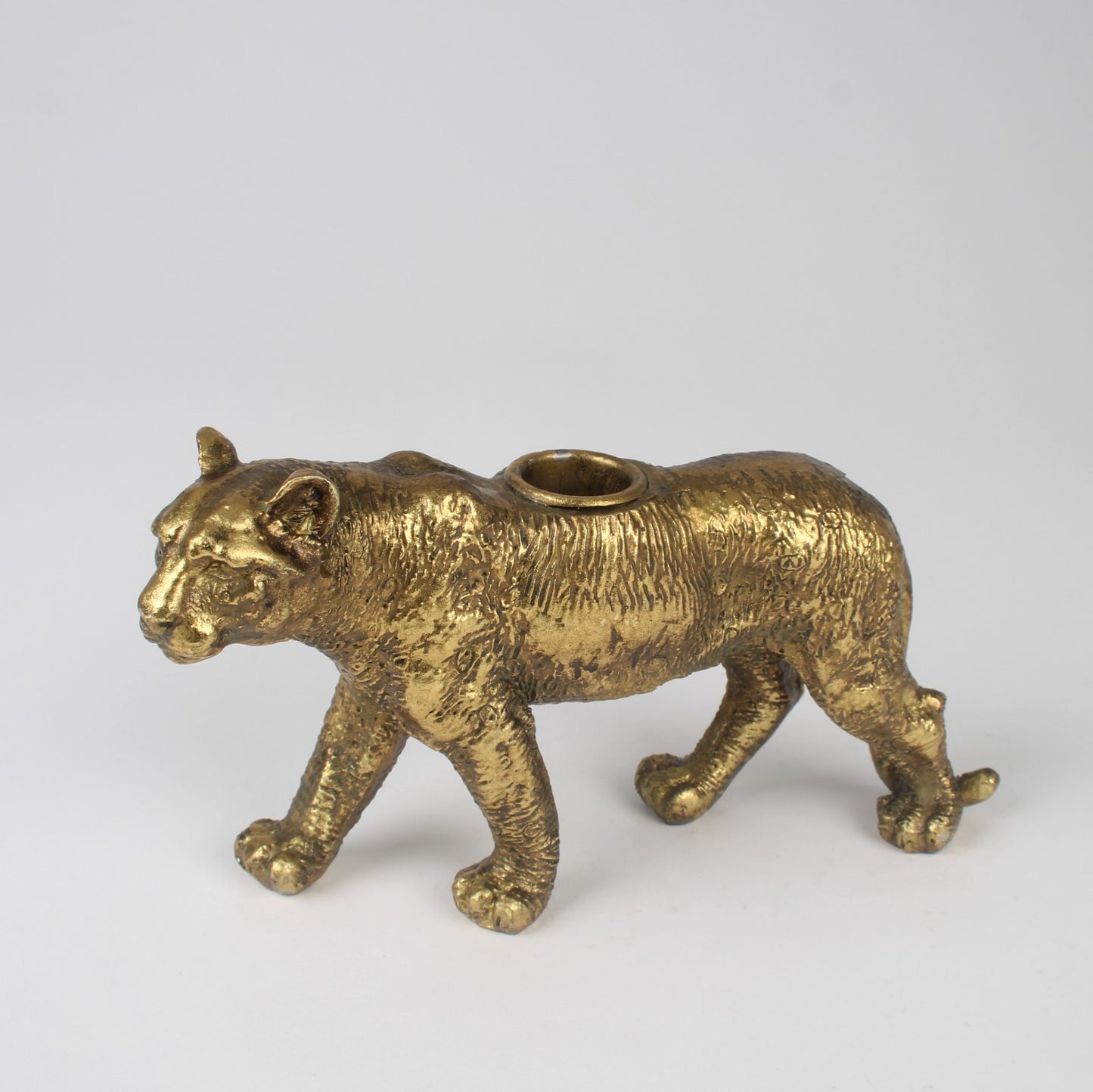 Resin Gold Leopard Taper/Dinner Candle Stick Holder Animal Statue Antique Gift