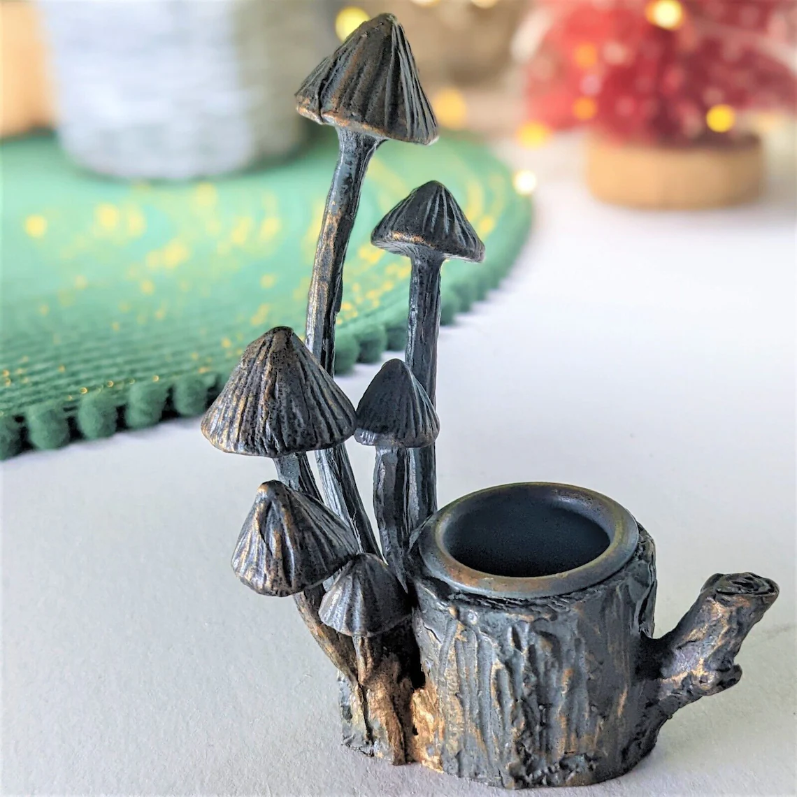 Mushrooms Toadstools Candle Holder Small Dinner Table Christmas French Decor