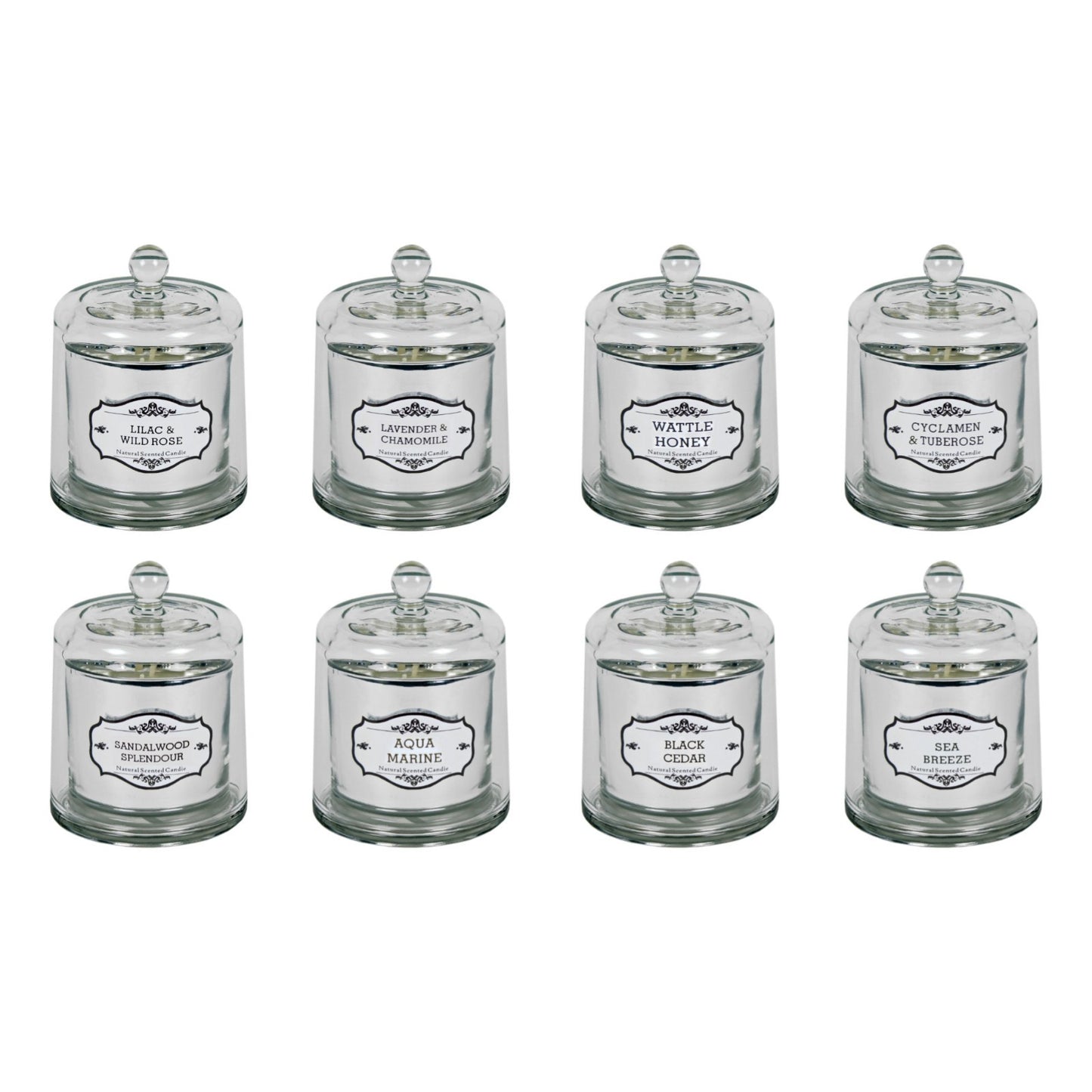 Glass Natural Scented Candle with Lid Aromatherapy 45hrs Soya Wax Fragrance Gift
