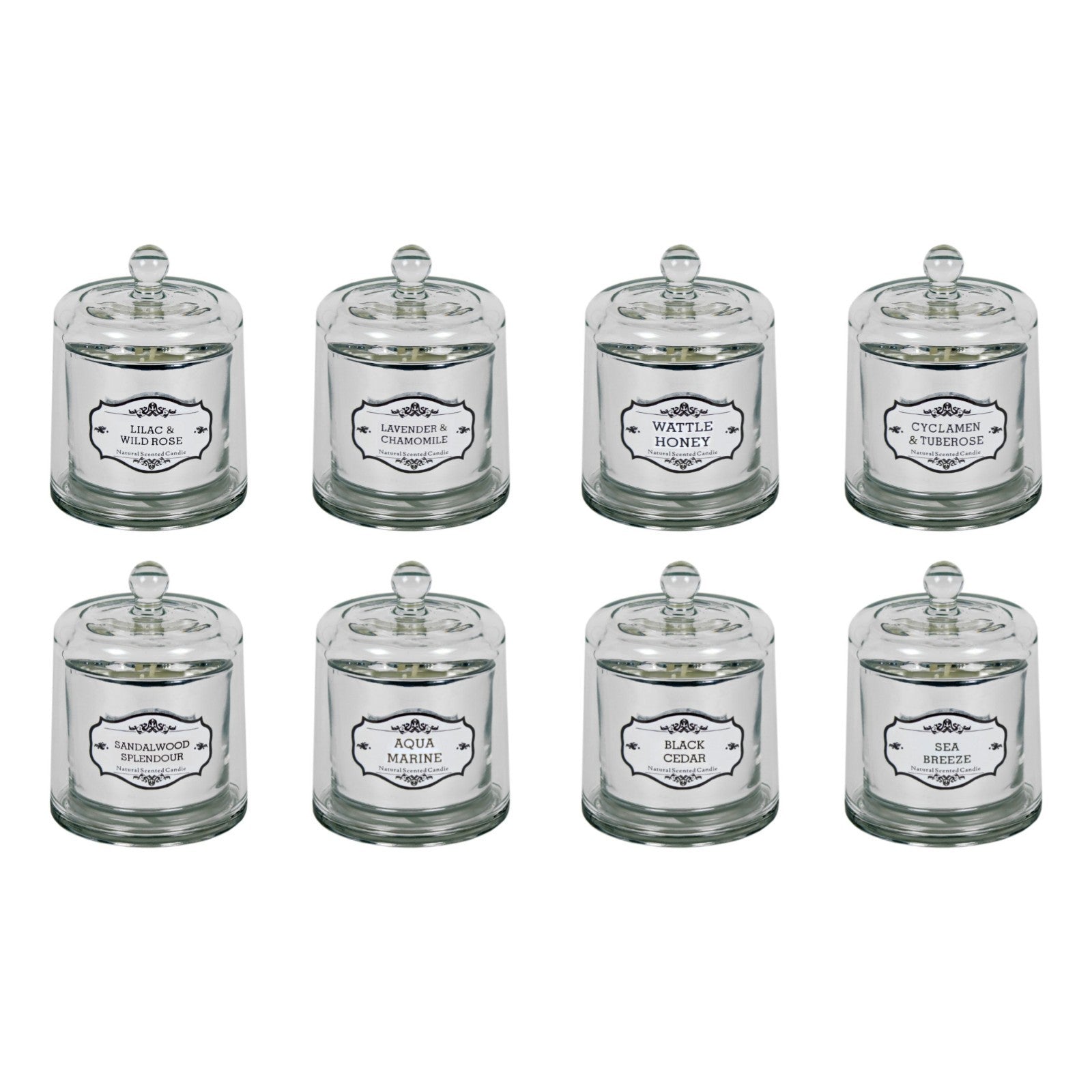 Glass Natural Scented Candle with Lid Aromatherapy 45hrs Soya Wax Fragrance Gift