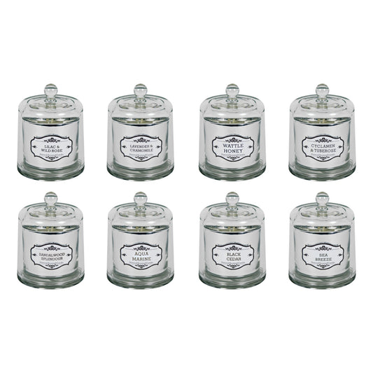 Glass Natural Scented Candle with Lid Aromatherapy 45hrs Soya Wax Fragrance Gift