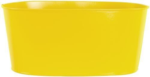 2Pc Galvanised Metal Yellow Trough 23cm Oval Planter Outdoor Garden Flower Pot