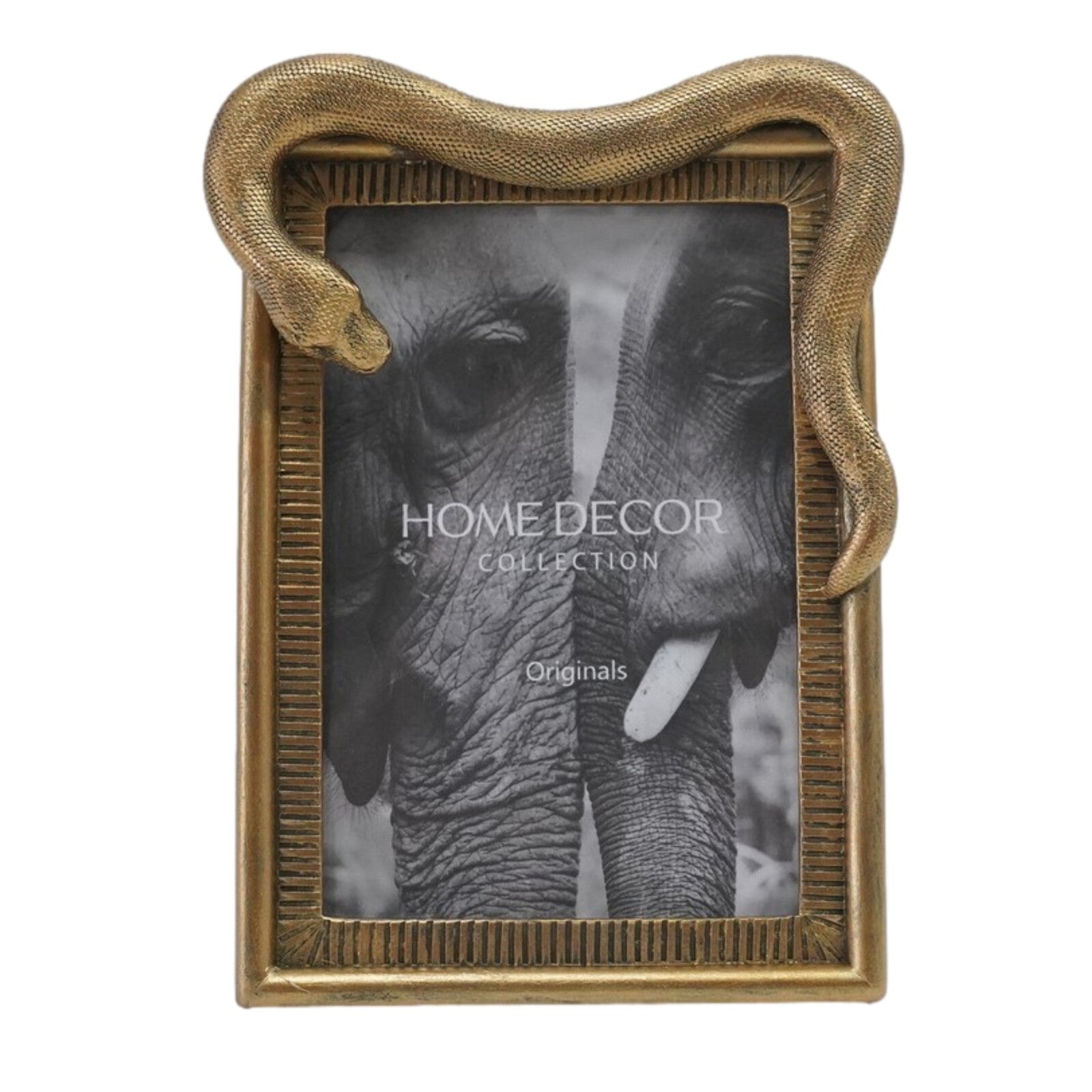 Resin Gold Snake Photo Frame 4x6inch Picture Holder Frame Sculpture Decoration