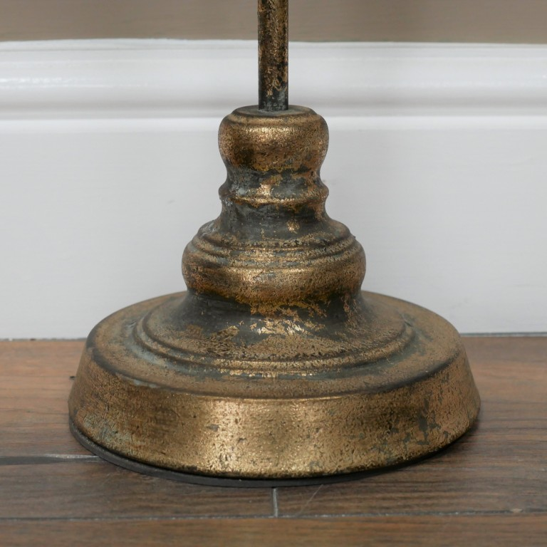 Gold Metal Tall Candle Holder Antique 68cm High Vintage Floor Stand Brass Effect