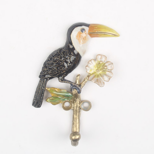 Toucan Enamel Wall Hook Decorative Bird Coat Hook Key Holder Bathroom Hook Gift