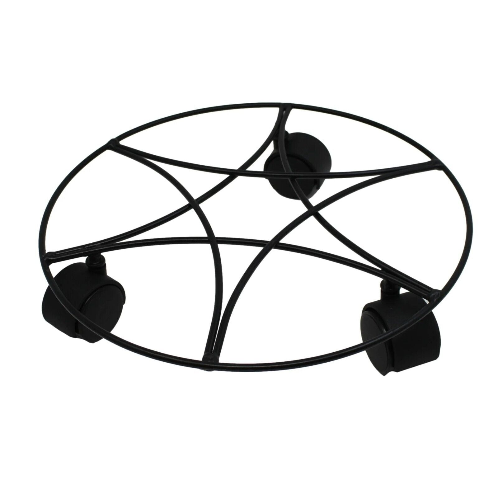 2X Plant Pot Planter Caddy Stand Mover Metal Black Wheels Trolley Wheelie Mover