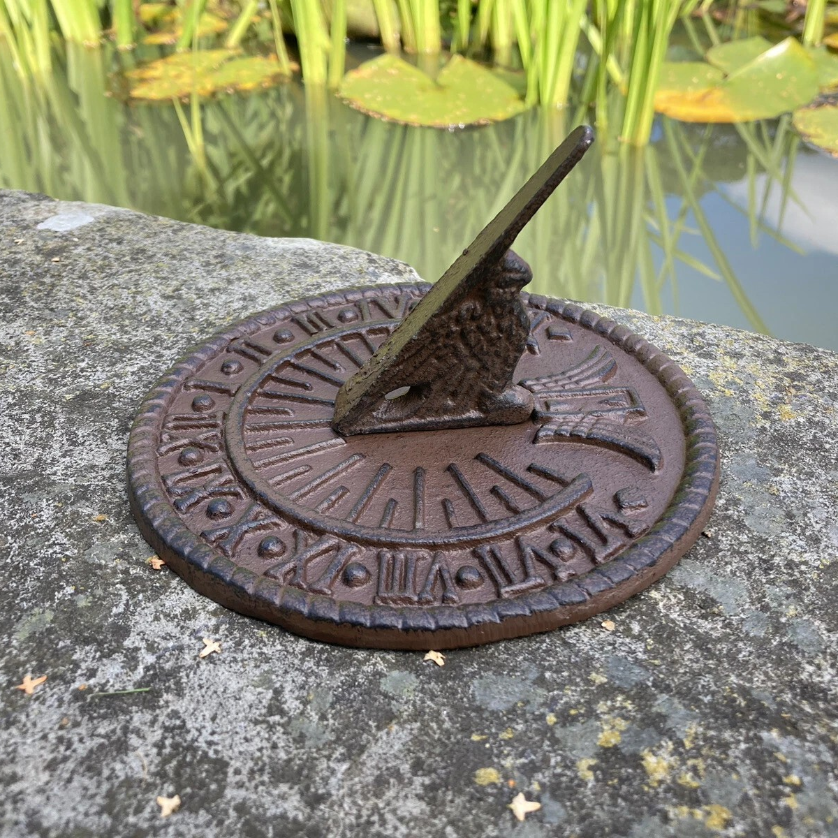 Cast Iron Bird Garden Sundial Outdoor Ornament Patio Lawn Decoration Rustic