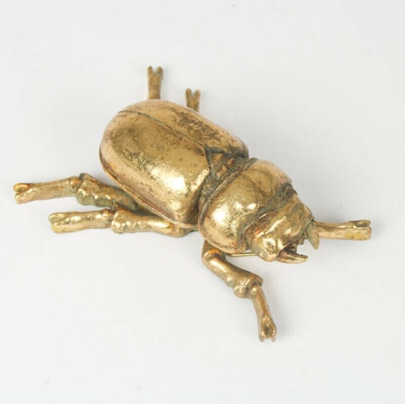Steampunk Gold Finished Stag Lady Beetle Wall Hanging Insect Bug Ornament Décor