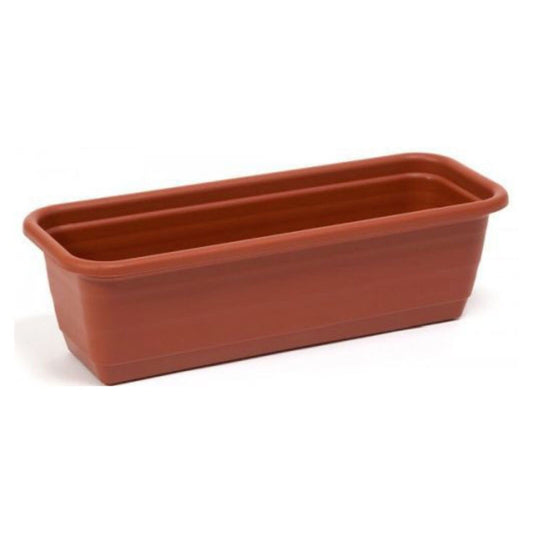 Plastic Terracotta Balcony Trough 40cm Outdoor 10.5L Garden Flower Planter Cover