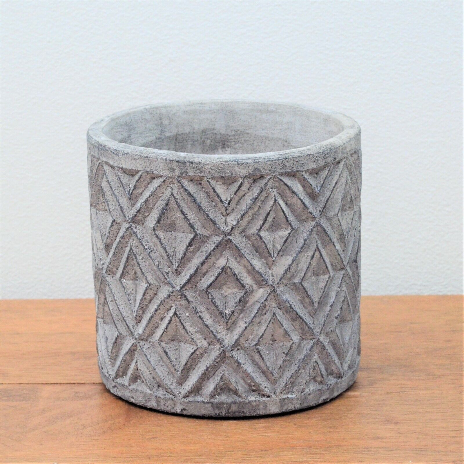 Grey Stone Planter 14cm Round Herb Flower Plant Pot Window box Indoor Outdoor
